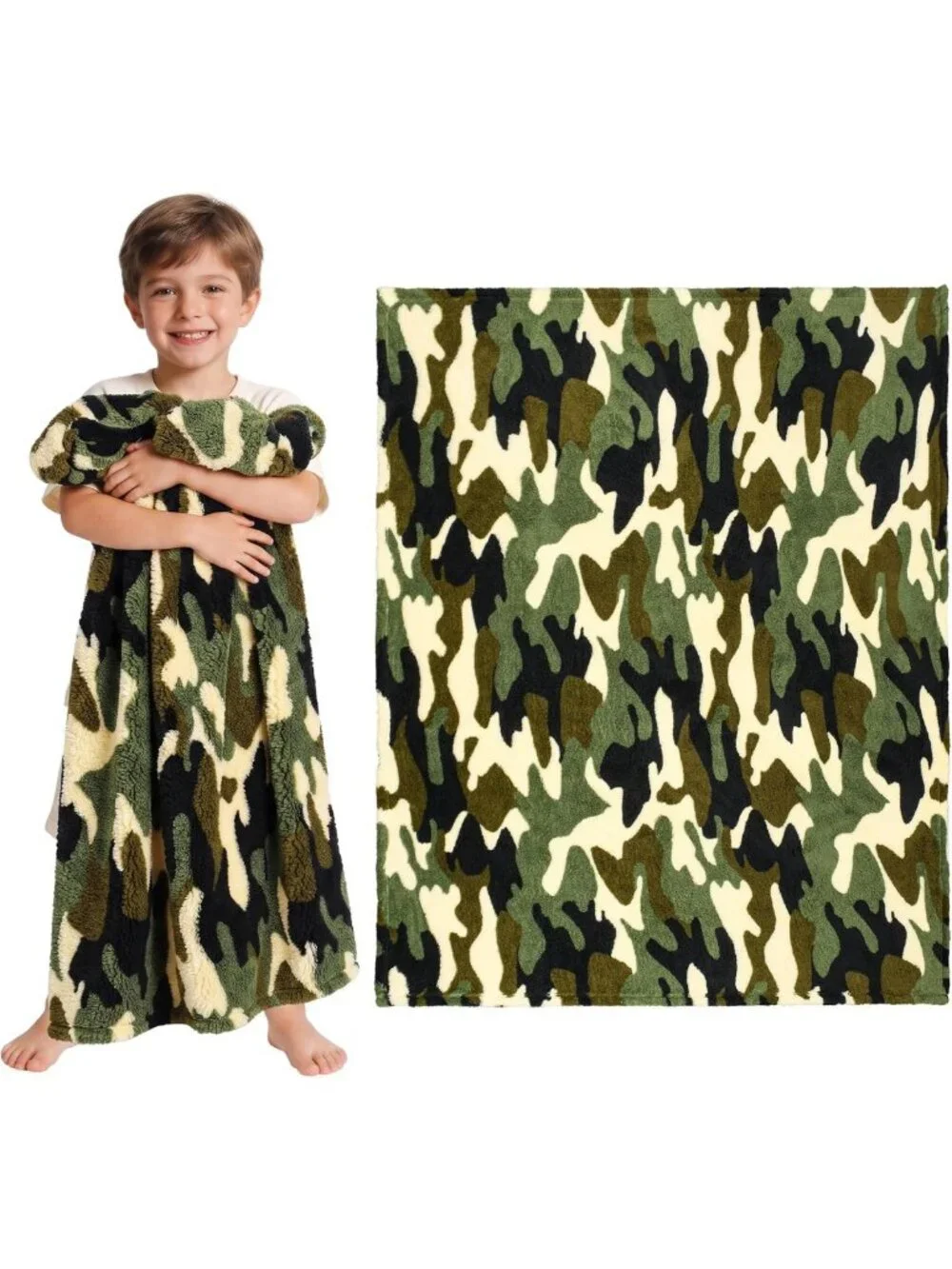 Cozy Camo Sherpa Throw Blanket | Perfect Gift for Boys, Men & Hunters